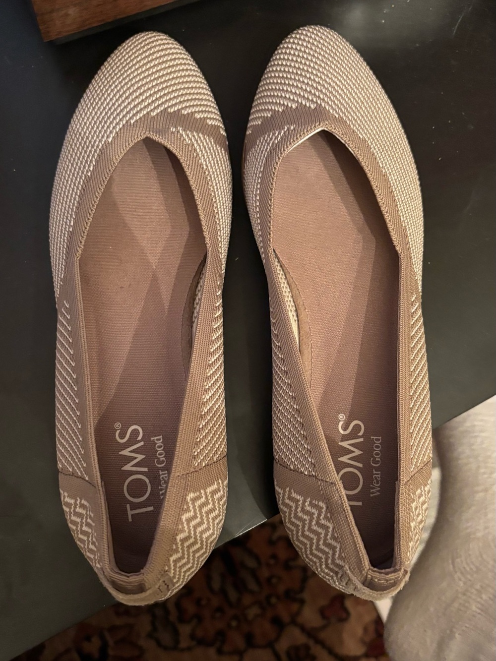 NWOT TOMS Women's Tan Knit Ballet Flats size 7